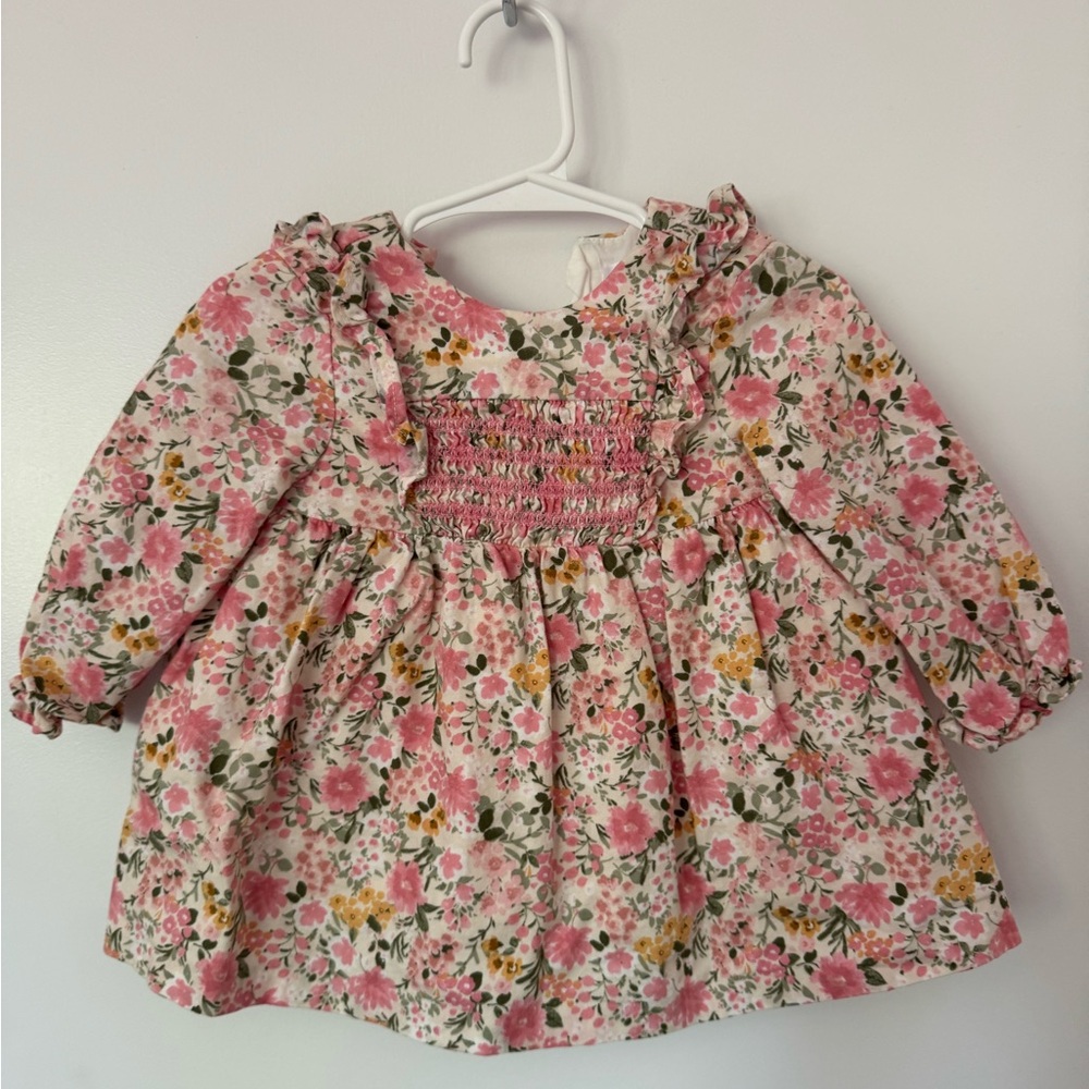 Mayoral Pink and Green Floral Baby Dress